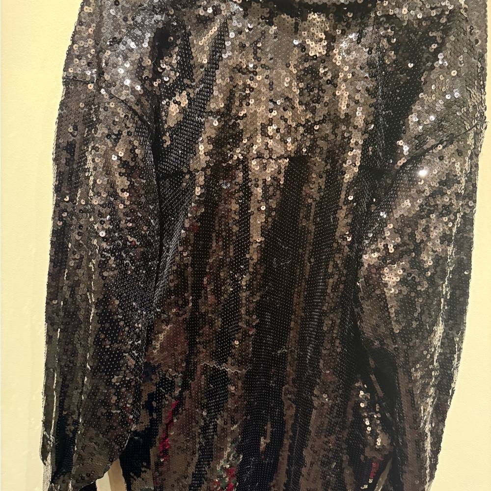 Good American Sz 5 Sequin Black Top - Picture 5 of 6